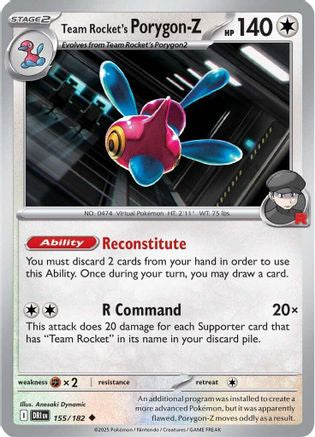 Team Rocket's Porygon-Z 155 - SV10 Destined Rivals Reverse Holofoil