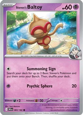 Steven's Baltoy 83 - SV10 Destined Rivals Reverse Holofoil