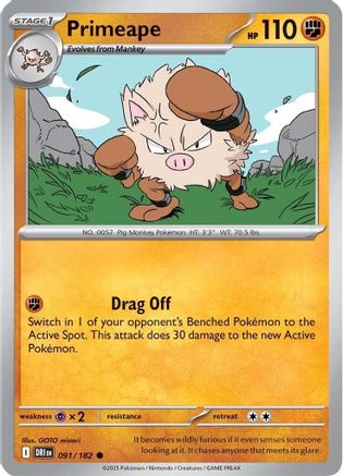 Primeape 91 - SV10 Destined Rivals Reverse Holofoil
