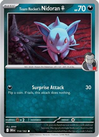 Team Rocket's Nidoran F 114 - SV10 Destined Rivals Reverse Holofoil