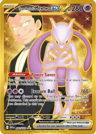 Team Rocket's Mewtwo ex - 240/182 240 - SV10 Destined Rivals Holofoil