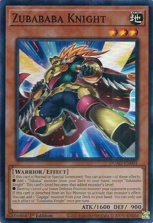 Zubababa Knight (DUAD-EN001) - Duelist's Advance 1st Edition