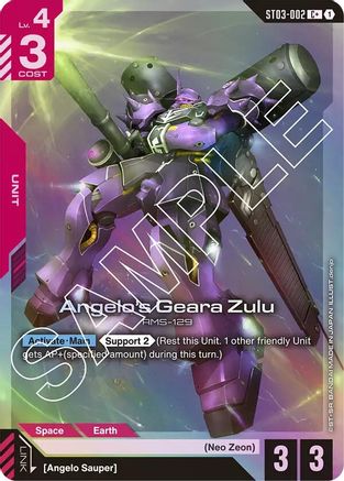 Angelo's Geara Zulu (C+) - ST03-002 - Starter Deck 03 Zeons Rush Holofoil