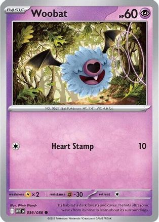 Woobat 36 - SV White Flare Reverse Holofoil