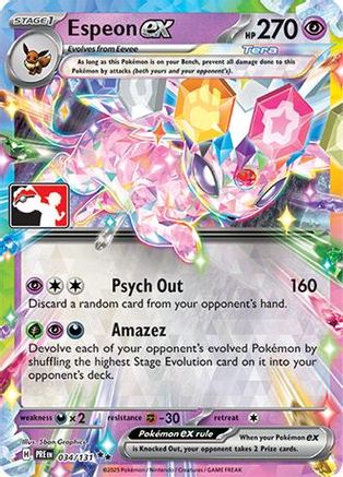 Espeon EX - 034/131 - Prize Pack Series Cards Holofoil