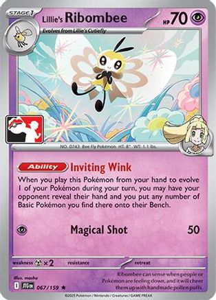 Lillie's Ribombee - 067/159 - Prize Pack Series Cards