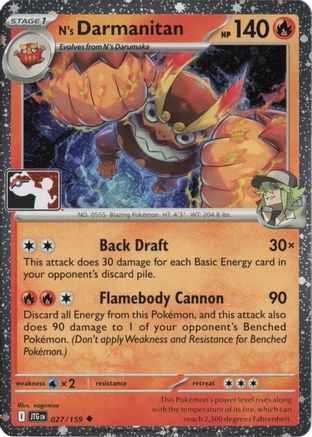 N's Darmanitan (Cosmos Holo) - 027/159 - Prize Pack Series Cards Holofoil