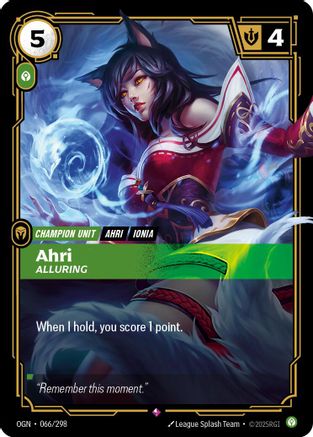 Ahri - Alluring - 066/298 - Origins Foil