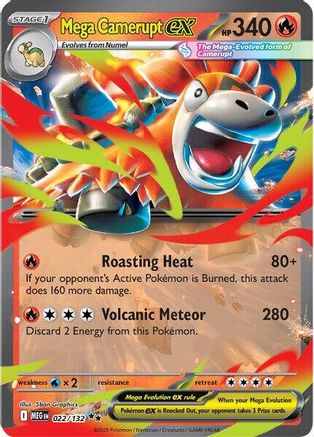 Mega Camerupt ex - 022/132 22 - ME01 Mega Evolution Holofoil