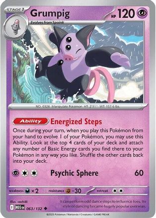 Grumpig 63 - ME01 Mega Evolution Reverse Holofoil