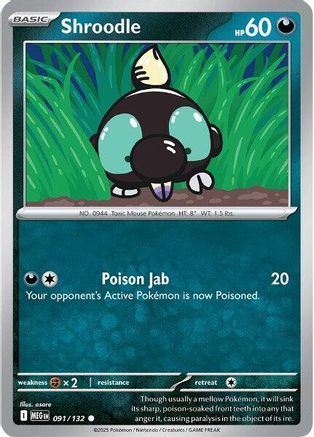 Shroodle - 091/132 91 - ME01 Mega Evolution Reverse Holofoil