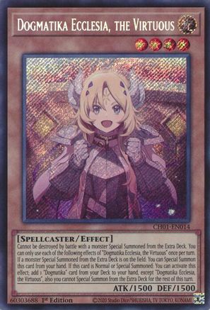Dogmatika Ecclesia, the Virtuous (Secret Rare) - CH01-EN014 - THE CHRONICLES DECK: The Fallen & The Virtuous (All-Foil Edition) 1st Edition
