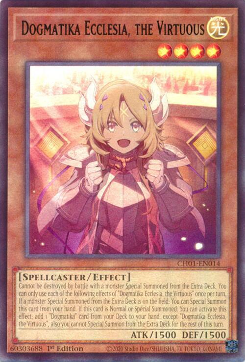 Dogmatika Ecclesia, the Virtuous (CH01-EN014) - THE CHRONICLES DECK: The Fallen & The Virtuous (All-Foil Edition) 1st Edition