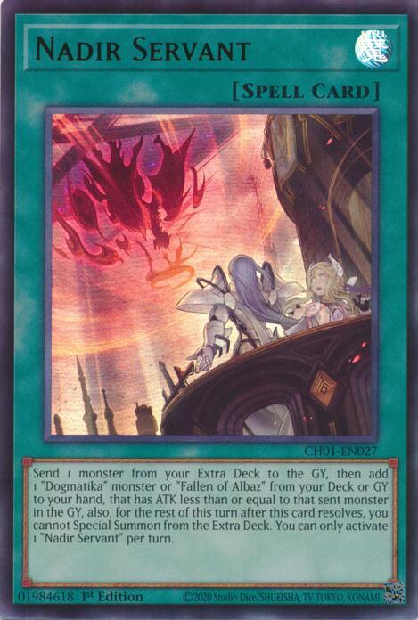 Nadir Servant (CH01-EN027) - THE CHRONICLES DECK: The Fallen & The Virtuous (All-Foil Edition) 1st Edition