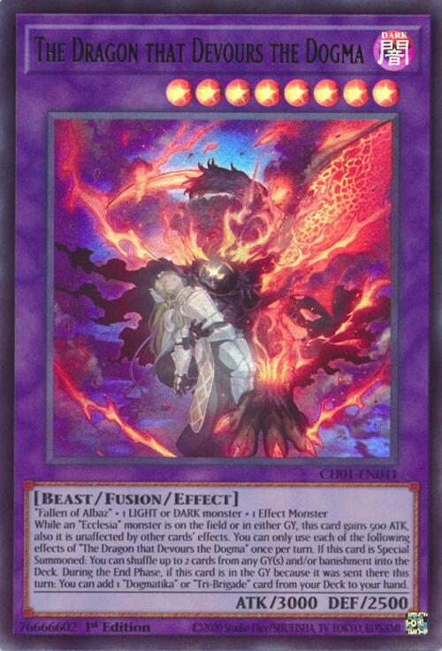 The Dragon that Devours the Dogma (CH01-EN041) - THE CHRONICLES DECK: The Fallen & The Virtuous (All-Foil Edition) 1st Edition