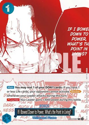 If I Bowed Down to Power, What's the Point in Living? (3rd Anniversary Treasure Campaign Pack) (OP13-057) - One Piece Promotion Cards Foil