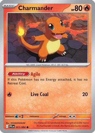 Charmander - 011/094 - ME02 Phantasmal Flames Reverse Holofoil