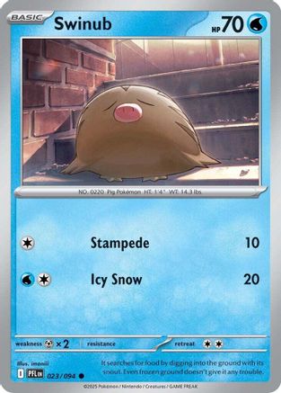 Swinub - 023/094 - ME02 Phantasmal Flames Reverse Holofoil