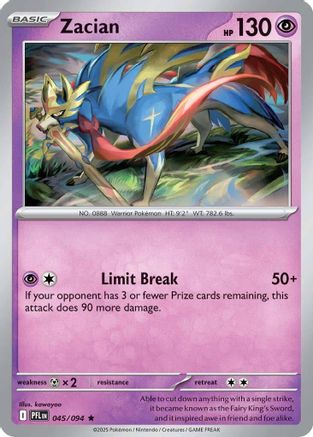 Zacian - 045/094 - ME02 Phantasmal Flames Holofoil