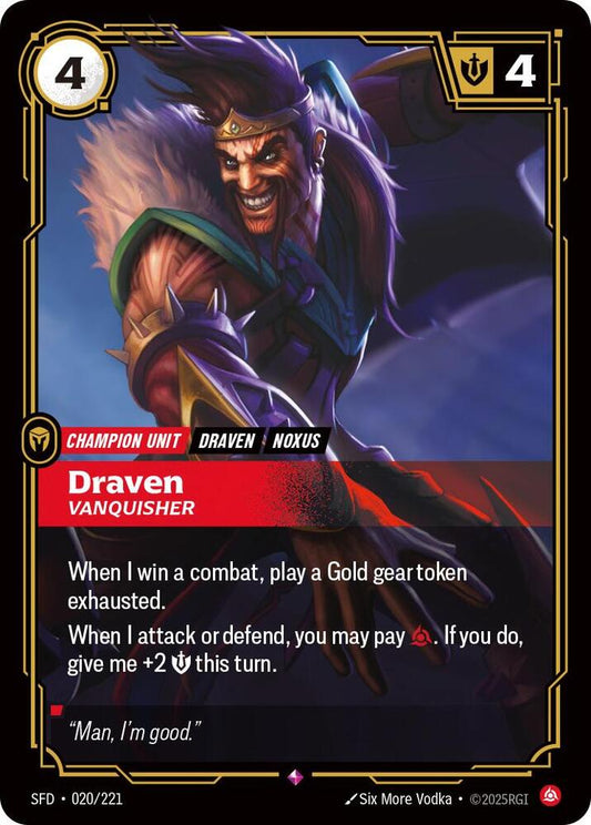 League of Legends RIFTBOUND Draven - Vanquisher - Spiritforged (SPF) 020/221