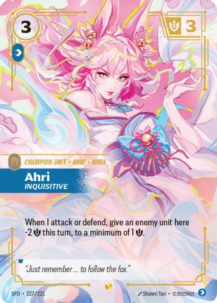 Ahri - Inquisitive (Overnumbered) - 227/221 - Spiritforged Foil