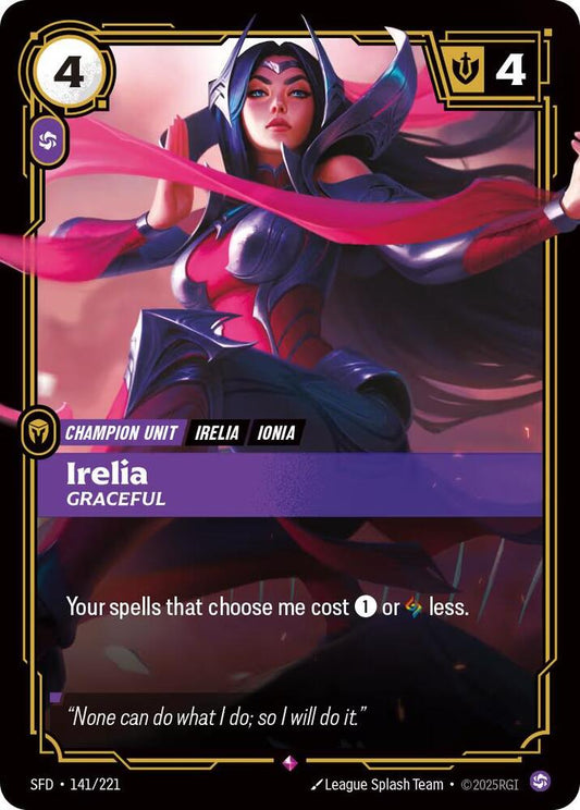 League of Legends RIFTBOUND Irelia - Graceful - Spiritforged (SPF) 141/221