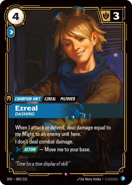 League of Legends RIFTBOUND Ezreal - Dashing - Spiritforged (SPF) 082/221