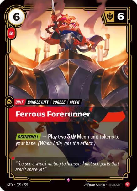 League of Legends RIFTBOUND Ferrous Forerunner (SFD 021/221) Spiritforged