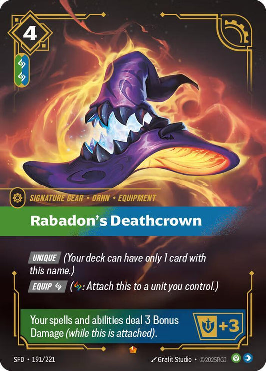 League of Legends RIFTBOUND Rabadon's Deathcrown (SFD 191/221) Spiritforged