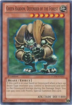 Green Baboon, Defender of the Forest (LCYW-EN165) - Legendary Collection 3: Yugi's World 1st Edition