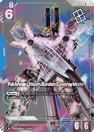 Full Armor Unicorn Gundam (Destroy Mode) (Store Tournament Winner Pack 03) - GD03-010 - Gundam Promotional Cards Holofoil