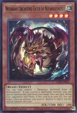 Nefarious Archfiend Eater of Nefariousness - CH02-EN016 - THE CHRONICLES DECK: Spirit Charmers (All-Foil Edition) 1st Edition