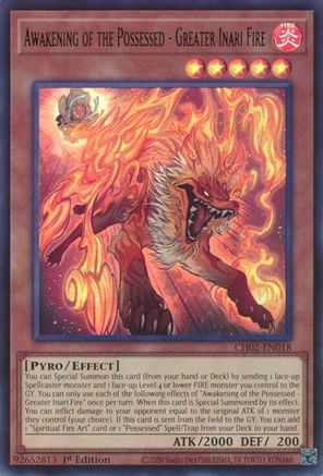 Awakening of the Possessed - Greater Inari Fire - CH02-EN018 - THE CHRONICLES DECK: Spirit Charmers (All-Foil Edition) 1st Edition