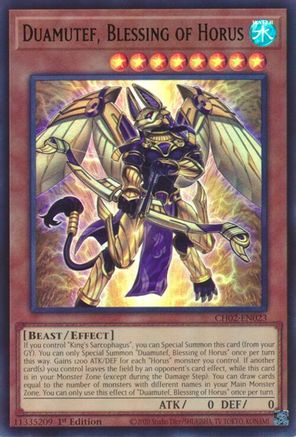 Duamutef, Blessing of Horus - CH02-EN023 - THE CHRONICLES DECK: Spirit Charmers (All-Foil Edition) 1st Edition