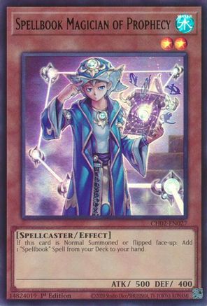Spellbook Magician of Prophecy - CH02-EN027 - THE CHRONICLES DECK: Spirit Charmers (All-Foil Edition) 1st Edition