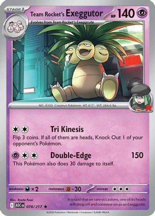 Team Rocket's  exeggutor 78 - ME Ascended Heroes Holofoil