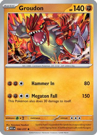 Groudon - 108/217 - ME Ascended Heroes Holofoil
