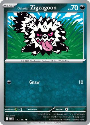 Galarian Zigzagoon 130 - ME Ascended Heroes Reverse Holofoil