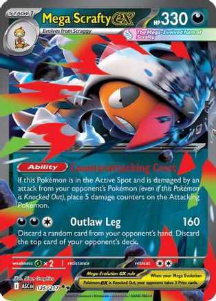 Mega Scrafty ex - 135/217 135 - ME Ascended Heroes Holofoil