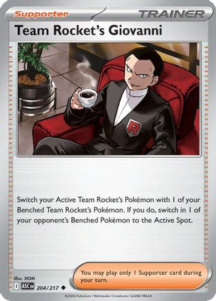 Team Rocket's Giovanni 204 - ME Ascended Heroes Reverse Holofoil