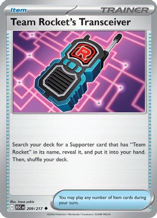 Team Rocket's Transceiver - 209/217 209 - ME Ascended Heroes