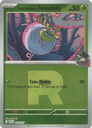 Team Rocket's Tarountula (Team Rocket) - 018/217 - ME Ascended Heroes Reverse Holofoil