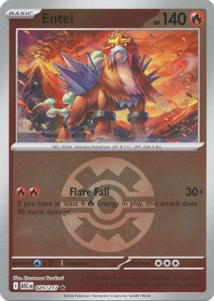 Entei (Quick Ball) - 025/217 - ME Ascended Heroes Reverse Holofoil