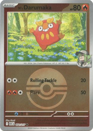 N's Darumaka (Poke Ball) - 032/217 - ME Ascended Heroes Reverse Holofoil