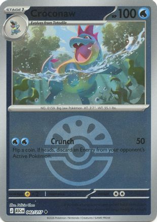 Croconaw (Friend Ball) - 042/217 - ME Ascended Heroes Reverse Holofoil