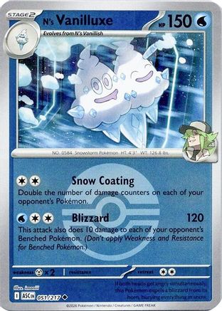 N's Vanilluxe (Poke Ball) 51 - ME Ascended Heroes Reverse Holofoil