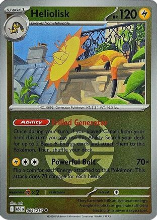 Heliolisk - 064/217 (Quick Ball) 64 - ME Ascended Heroes Reverse Holofoil