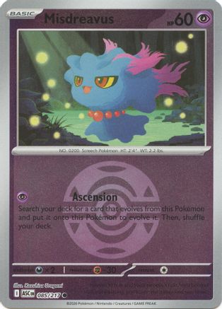 Misdreavus (Dusk Ball) - 085/217 - ME Ascended Heroes Reverse Holofoil