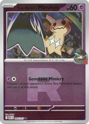 Team Rocket's Mimikyu (Team Rocket) - 097/217 - ME Ascended Heroes Reverse Holofoil