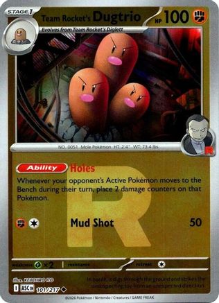 Team Rocket's Dugtrio (Team Rocket) - 101/217 - ME Ascended Heroes Reverse Holofoil